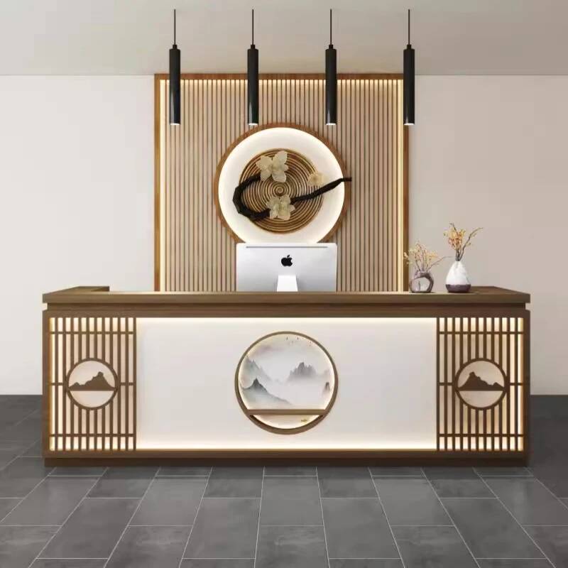 Office Furniture Usa - เคาน์เตอร์ต้อนรับสไตล์คลาสสิกเรียบง่าย สำหรับร้านเสริมสวยหรูหรา สไตล์อเมริกัน เฟอร์นิเจอร์สำนักงานสั่งทำพิเศษ