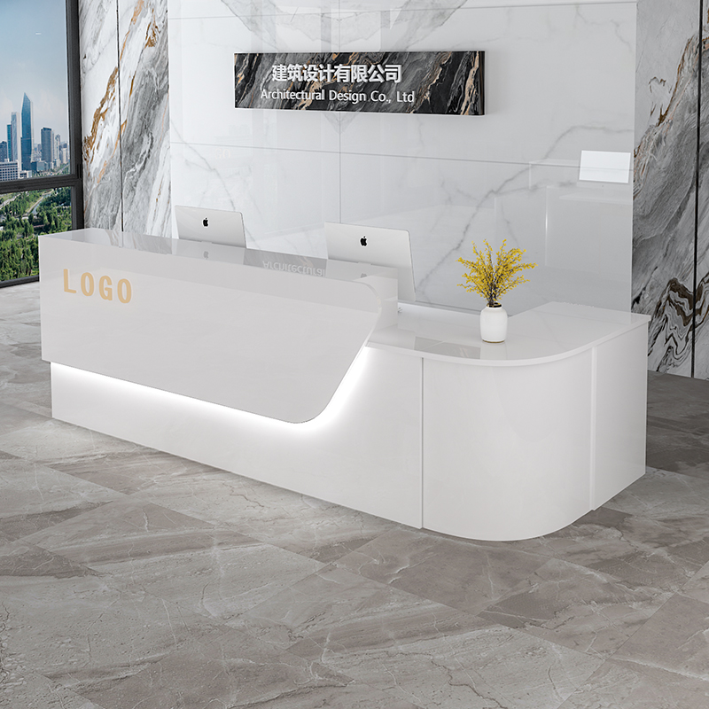 Office Furniture Usa - โต๊ะต้อนรับหรูหราทันสมัยสไตล์อเมริกัน พร้อมที่เก็บของ สำหรับตกแต่งสำนักงาน