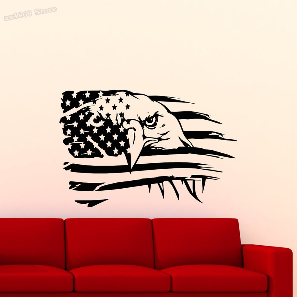 American Flag Wall Decal Eagle - Office Furniture Usa บทวิจารณ์และราคา