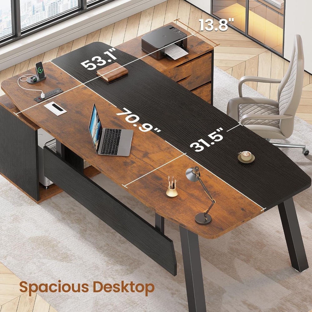 โต๊ะทำงานผู้บริหารขนาด 71 นิ้ว - Office Furniture Usa บทวิจารณ์และราคา