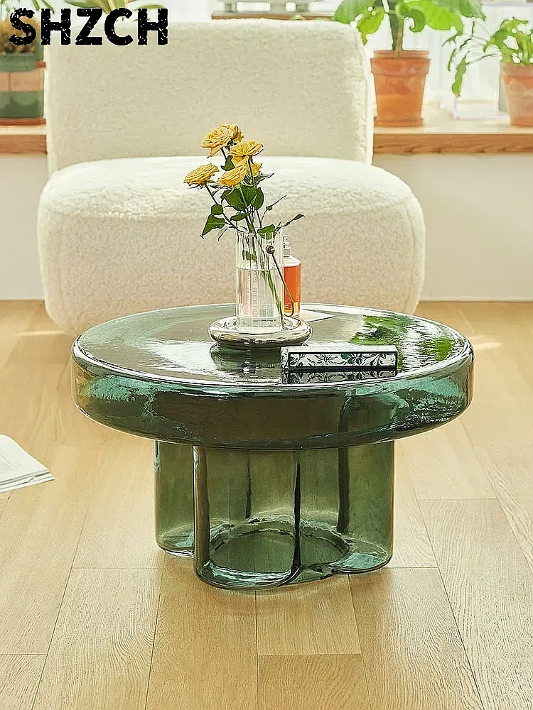 โต๊ะกาแฟกระจกทรงกลมสไตล์นอร์ดิ - Conference Table Round บทวิจารณ์และราคา