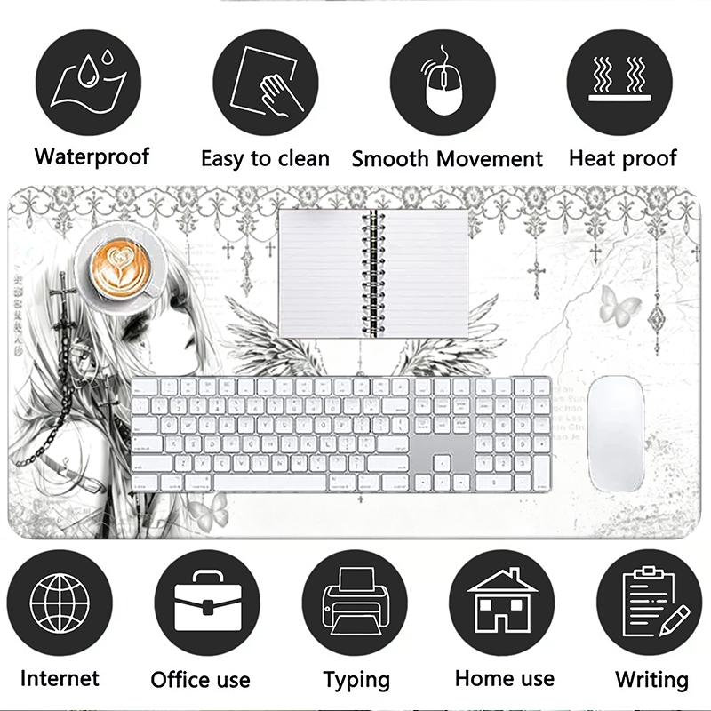 แผ่นรองเมาส์หนังสีดำสีขาวอะนิเ - Office Furniture China บทวิจารณ์และราคา